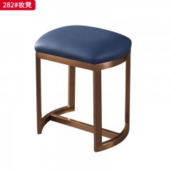 千匠一品 现代极简风格 皮革+不锈钢脚 简约大气妆凳282妆凳-X