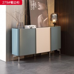 千匠一品 极简风格 实木多层板+不锈钢脚+奢石 简约高档餐边柜279餐边柜-X