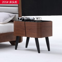 千匠一品 北欧风格 E1环保板+5CC钢化黑玻 +碳素钢 简约大气床头柜205#床头柜-X