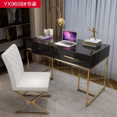千匠一品 轻奢极简风格 三胺板+不锈钢 简约高档书桌YX9608书桌-X