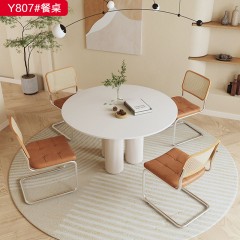千匠一品 轻奢极简风格 板木喷漆+岩板 简约高档餐桌Y807#餐桌-X