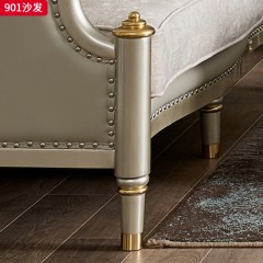 △千匠一品 轻奢美式风格 纳帕仿真皮+绒麻布 高档大气沙发901沙发-X