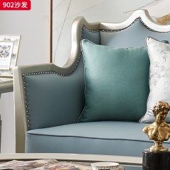 △千匠一品 轻奢美式风格 帕仿真皮+绒麻布 高档轻奢沙发 902沙发-X
