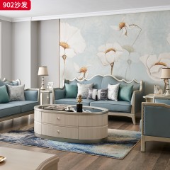 △千匠一品 轻奢美式风格 帕仿真皮+绒麻布 高档轻奢沙发 902沙发-X