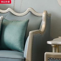 △千匠一品 轻奢美式风格 帕仿真皮+绒麻布 高档轻奢沙发 902沙发-X