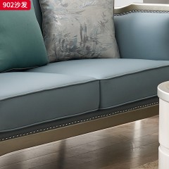 △千匠一品 轻奢美式风格 帕仿真皮+绒麻布 高档轻奢沙发 902沙发-X