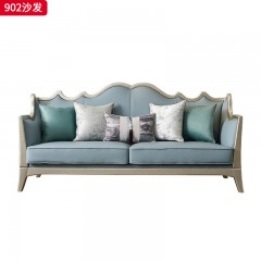 △千匠一品 轻奢美式风格 帕仿真皮+绒麻布 高档轻奢沙发 902沙发-X