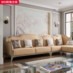△千匠一品 轻奢美式风格 纳帕仿真皮 高档大气转角沙发905转角-X