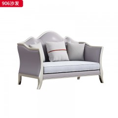 △千匠一品 轻奢美式风格 纳帕仿真皮+绒麻布 高档大气沙发906沙发-X