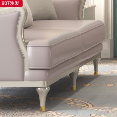 △千匠一品 轻奢美式风格 纳帕仿真皮+绒麻布 高档大气沙发 907沙发-X