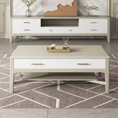 △千匠一品 轻奢美式风格 实木+实木多层 高档大气茶几 912茶几-X