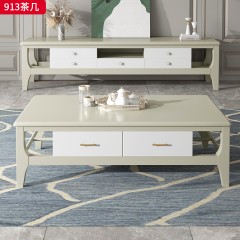 △千匠一品 轻奢美式风格 实木+实木多层 高档大气茶几913茶几-X