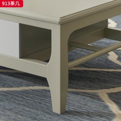 △千匠一品 轻奢美式风格 实木+实木多层 高档大气茶几913茶几-X