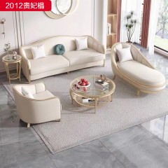 △千匠一品 轻奢美式风格 纳帕仿真皮+绒麻布 高档网红款沙发 2012贵妃榻-X