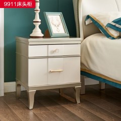 △千匠一品 轻奢美式风格 实木+实木多层 高档大气床头柜9911床头柜-X