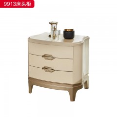 △千匠一品 轻奢美式风格 实木+实木多层 高档大气床头柜9913床头柜-X