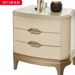 △千匠一品 轻奢美式风格 实木+实木多层 高档大气床头柜9913床头柜-X