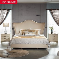 △千匠一品 轻奢美式风格 实木+实木多层 高档大气床头柜9913床头柜-X