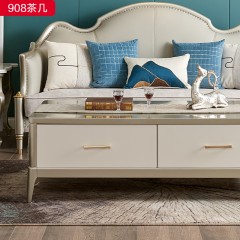 △千匠一品 轻奢美式风格 实木+实木多层 高档大气茶几908茶几-X