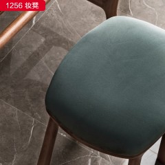 （精品）千匠一品 轻奢新中式风格 优质磨砂布+高密度海绵+北美黑胡桃木妆凳 1256 妆凳-X