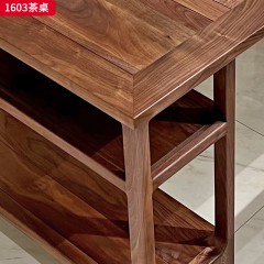（精品）千匠一品 轻奢新中式风格 北美黑胡桃木+砚石 高档大气茶桌 1603 茶桌-X