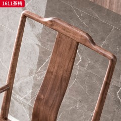 （精品）千匠一品 轻奢新中式风格 北美黑胡桃木 高档大气茶椅 1611 茶椅-X