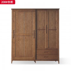 △千匠一品 北欧风格 白蜡木+橡胶木+松木抽屉 208衣柜-D