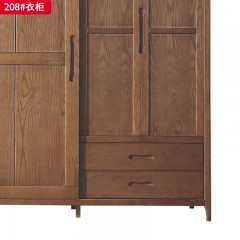 △千匠一品 北欧风格 白蜡木+橡胶木+松木抽屉 208衣柜-D