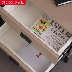 千匠一品 现代风格优质皮艺+中纤板+五金脚简奢床头柜RC-601 RC-602-W