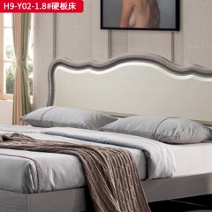 千匠一品 现代风格实木多层板+密度板+吸塑工艺简奢大气硬板床H9-Y02-1.8床-W