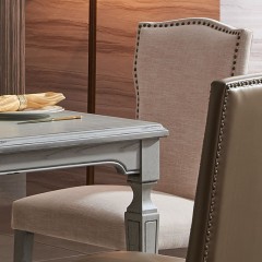 △【精品】千匠一品轻奢美式优质高密度海绵布料+实木框架餐椅T801-M