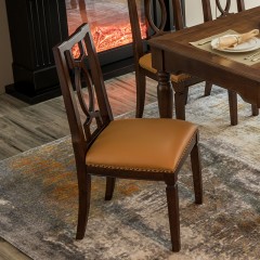 △【精品】千匠一品轻奢美式优质高密度海绵+实木框架餐椅T806-M