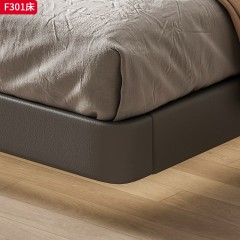 千匠一品 现代风格 仿真皮+实木框架+高密度海绵 时尚大气床 悬浮床F301床-X