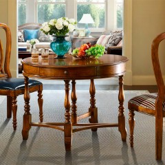 △千匠一品简约美式优质橡胶木+布餐椅PA029-X