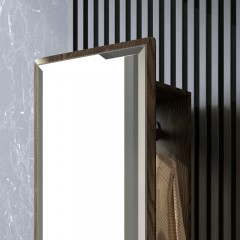 千匠一品北欧风格优质白蜡木实木脚+橡木实木板+明亮镜子穿衣镜B801-M