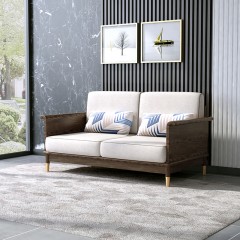 千匠一品北欧风格优质白蜡木+亚麻布+高密度海绵+合金镀铜脚套1+2+3沙发组合B811-M