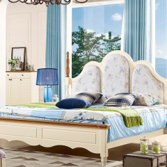 △千匠一品地中海风格精选优质进口橡胶木中纤板结合卧室床尾凳WD8263-X
