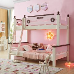 千匠一品儿童房家具北美进口优质橡木全实木+环保油漆儿童床上下床6108-X