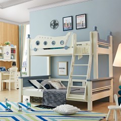 千匠一品儿童房家具北美进口优质橡木全实木+环保油漆儿童床上下床6107-X