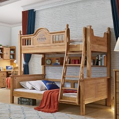 千匠一品儿童房家具北美进口优质橡木全实木+环保油漆儿童床上下床6106A-X
