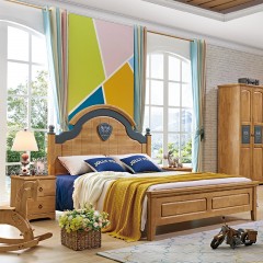 千匠一品儿童房家具北美进口优质橡木全实木+环保油漆儿童床6010-X