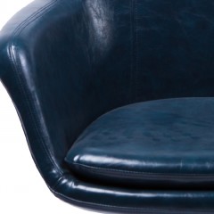 千匠一品现代风格精选皮艺+四星铝合金脚休闲椅C027-G