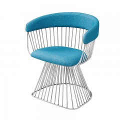 千匠一品现代风格优质亚麻布+不锈钢架休闲椅C030-J