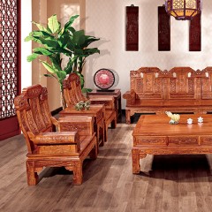 △千匠一品红木家具中式刺猬紫檀客厅套装茶几角几大奔沙发-J