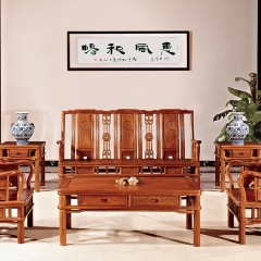 △千匠一品红木家具中式刺猬紫檀客厅套装大几花几明式沙发-J