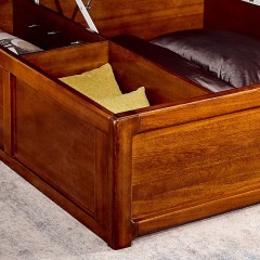 千匠一品新中式精选非洲进口金丝檀木皮艺储物1.8m高箱床组合M01-J