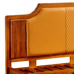千匠一品新中式精选非洲进口金丝檀木皮艺储物1.8m高箱床组合M01-J