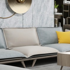 千匠一品 现代极简风格精选进口白蜡木+E1级三胺板+科技布转角沙发V6-03-M