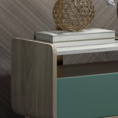 千匠一品 现代极简风格精选进口白蜡木+E1级三胺板+环保油漆床头柜V6-67-M