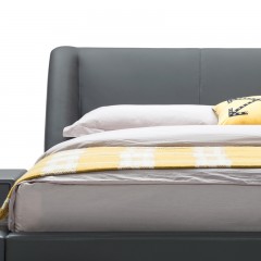 【精品】千匠一品轻奢意式极简优质纳帕皮+全实木框架卧室双人床C05-M
